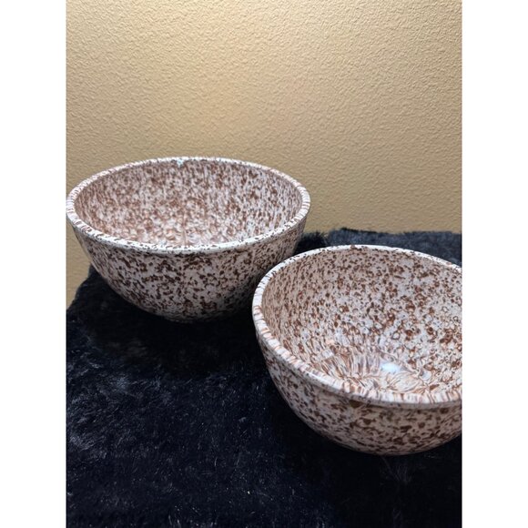 Vintage Boonton Other - Vintage  Boonton Thumb Print Confetti Brown Melamine Bowls Set Of 2